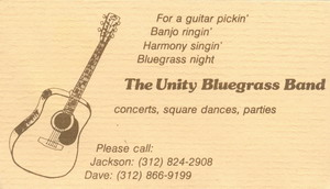 Unity Bluegrass Band in "Brown 'n Buff". 